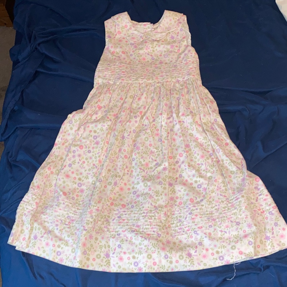 Laura Ashley Vintage Pink Floral Smocked Sundress with Pastel flowers